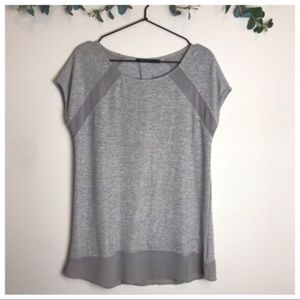 EUC Doe & Rae Metallic Marled Grey Blouse